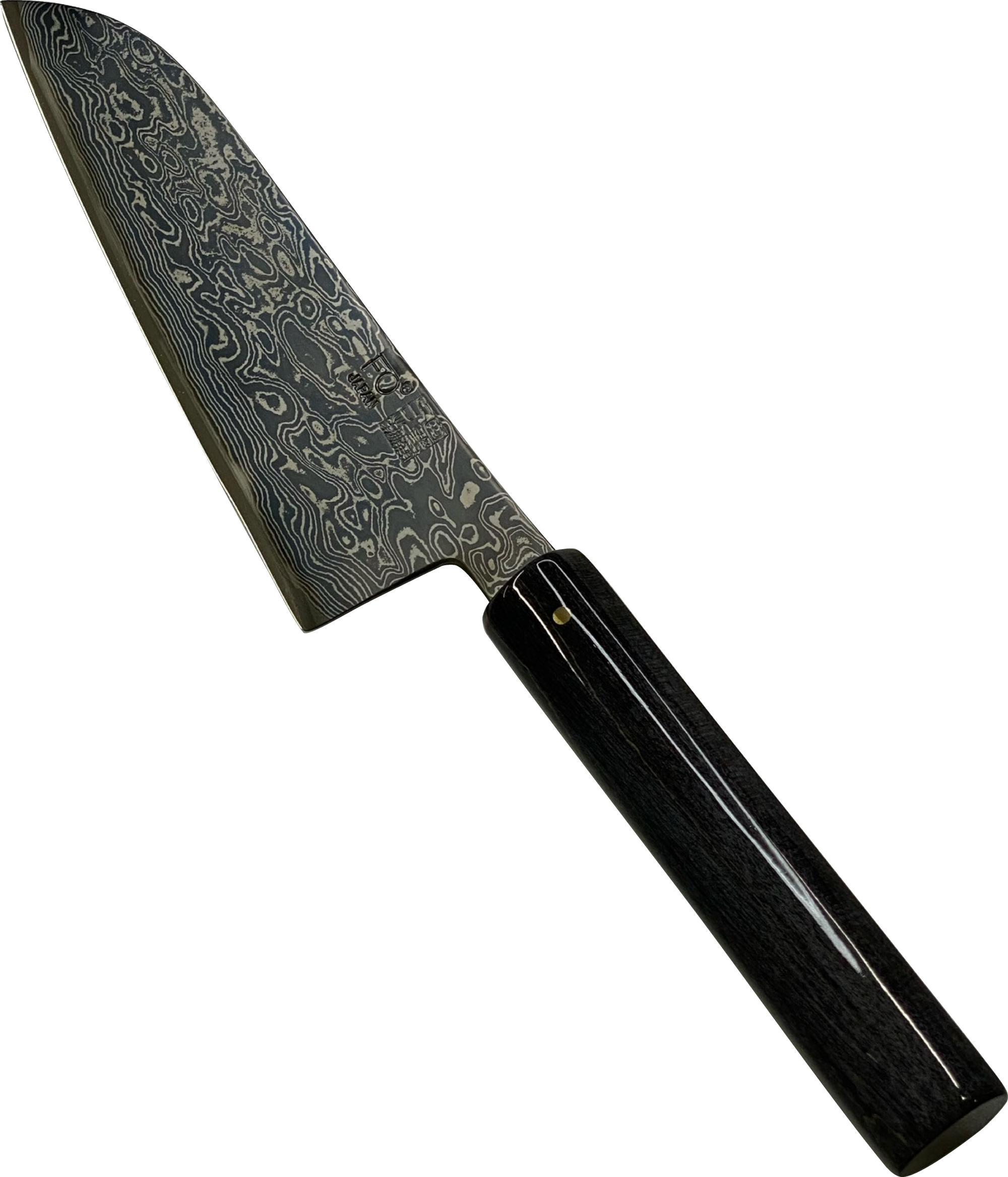 ダマスカス包丁　ブラック無心TT　三徳