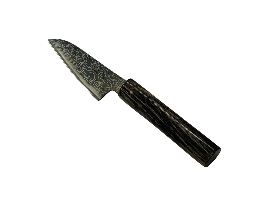 ダマスカス包丁　ブラック無心TT　ペティ小