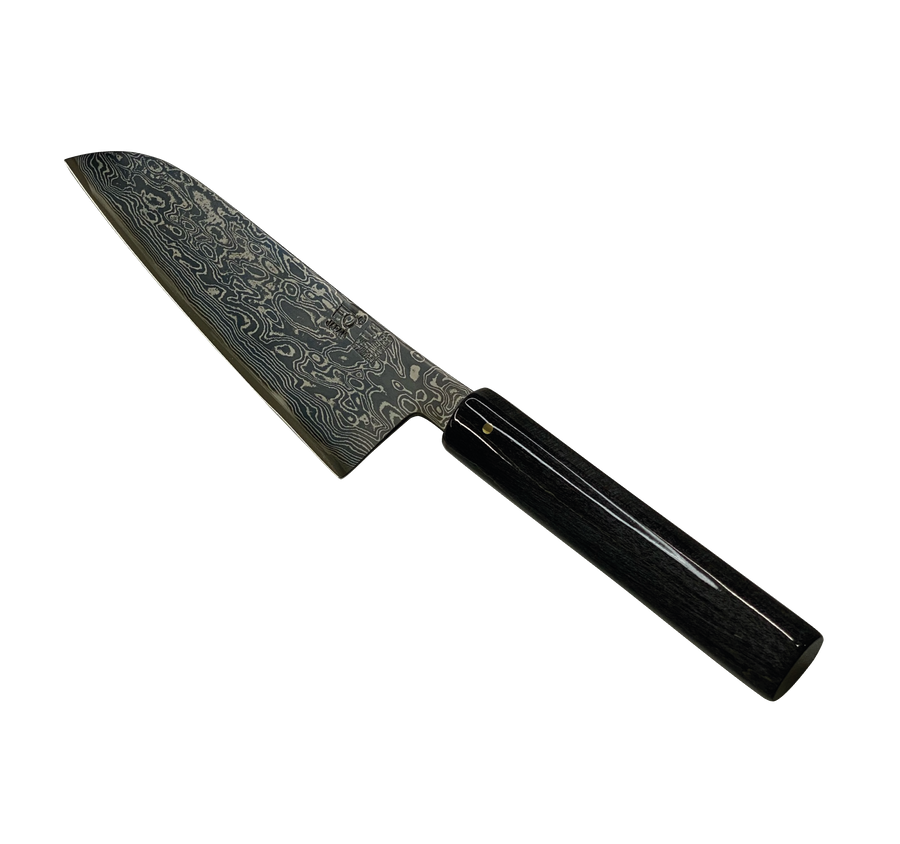 ダマスカス包丁　ブラック無心TT　三徳