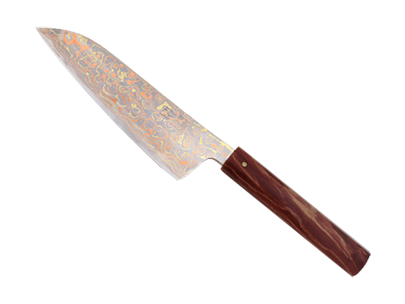 ダマスカス包丁　豪美　三徳 - Fan Out